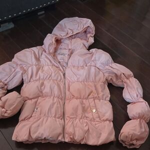 Girls' Blush Pink Puffer Jacket Size M